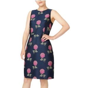 NWT J. Crew Navy Rose Gold Trim Shift Dress Size 8. Great for the Derby!